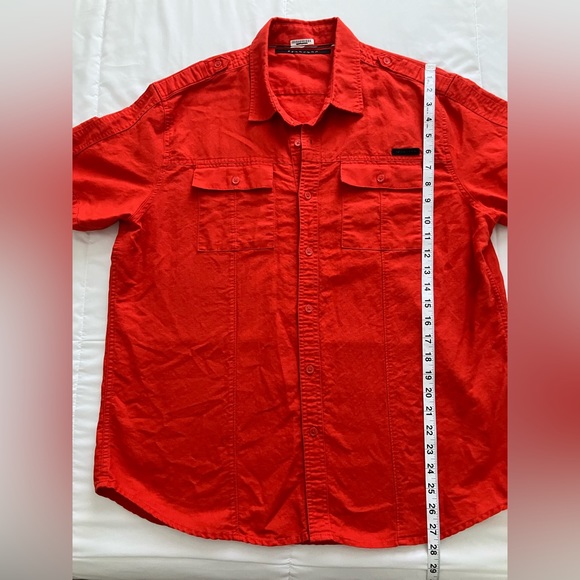 Sean John men’s linen shirt XL bright orange - Picture 3 of 7